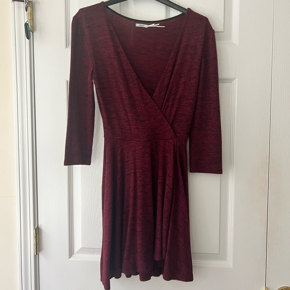 Wrap burgundy dress Urban Outfitters